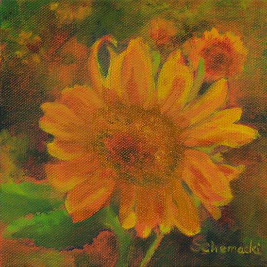 Caring Sunflowers 2 (oil painting)