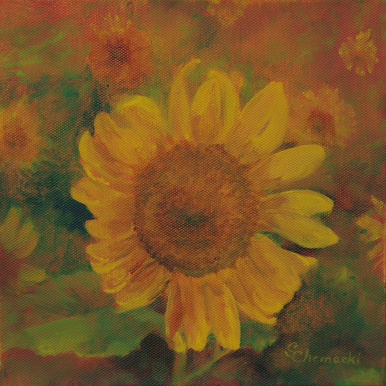 Caring Sunflowers 4 (oil painting)